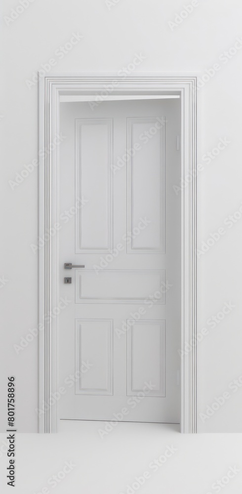 open white door against a white background