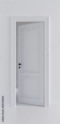 Wallpaper Mural open white door against a white background Torontodigital.ca