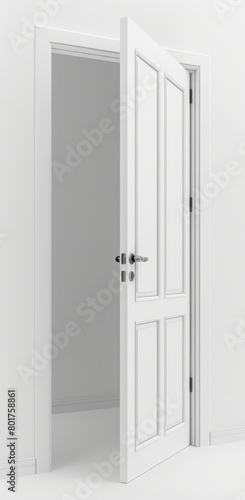 open white door against a white background