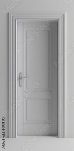 open white door against a white background © STOCKYE STUDIO