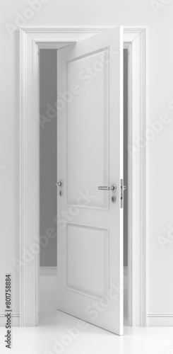 open white door against a white background