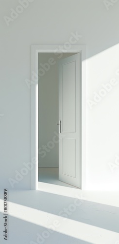 open white door against a white background