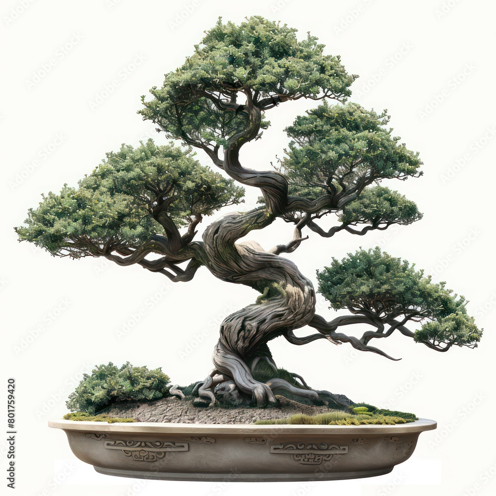 bonsai tree faded green outline at white background bonsai tree faded green outline at white background
