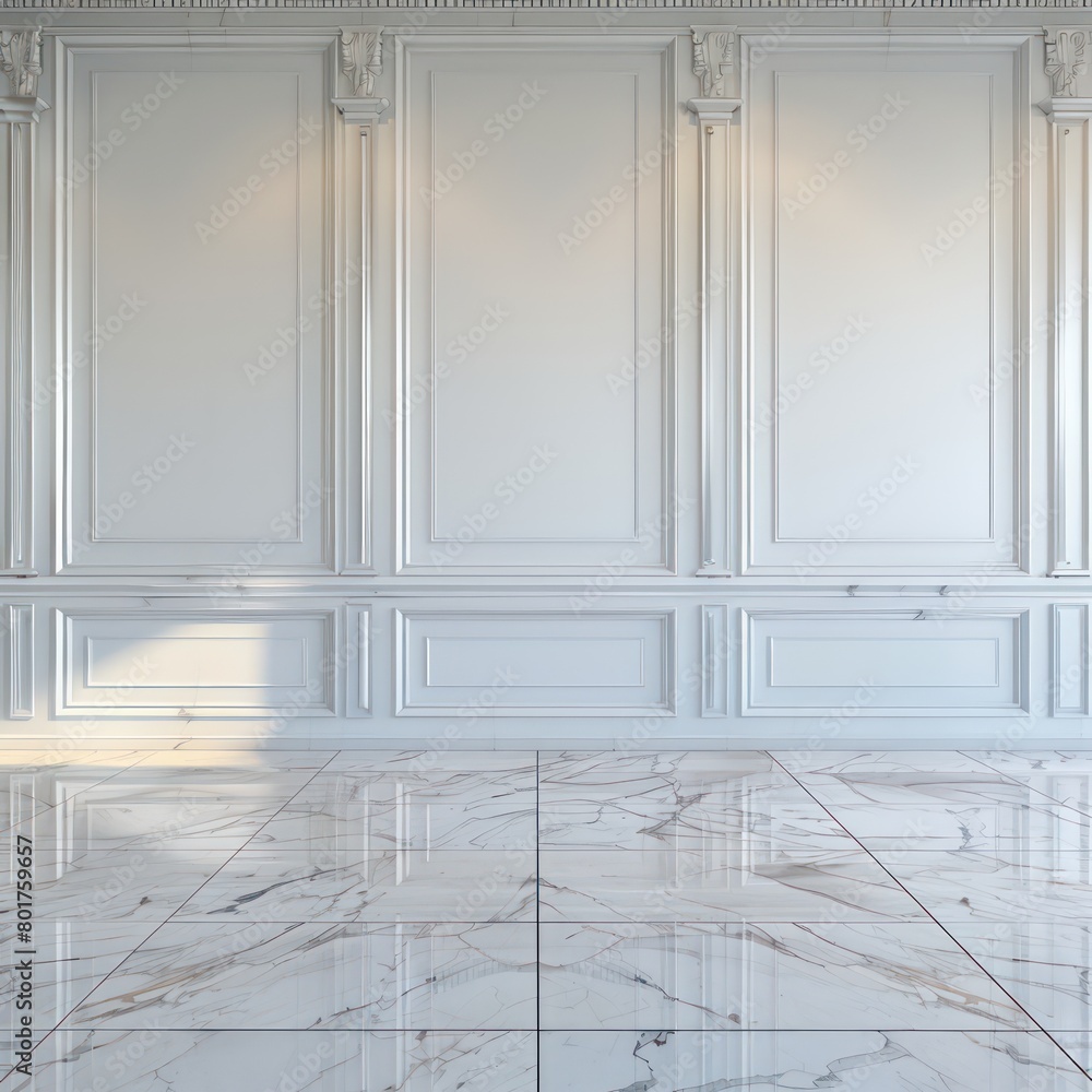 blank wall with beautiful marble floors