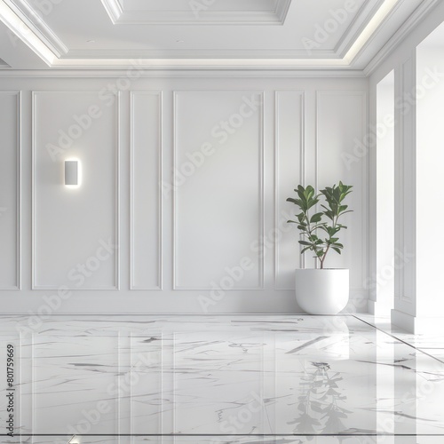 blank wall with beautiful marble floors