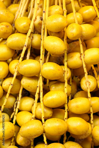 fresh ripe yellow date fruit background
