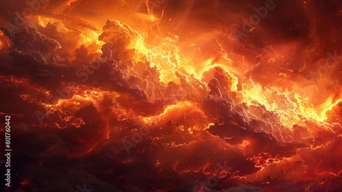 In a dream  a fiery blaze illuminates the sky with a mesmerizing display of vibrant energy and powerful colors.