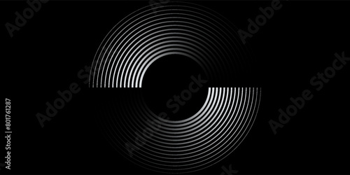 3D techno abstract background overlap layer on dark space with glowing white circles shape decoration. Modern graphic design element lines style concept for banner, flyer, card abstract