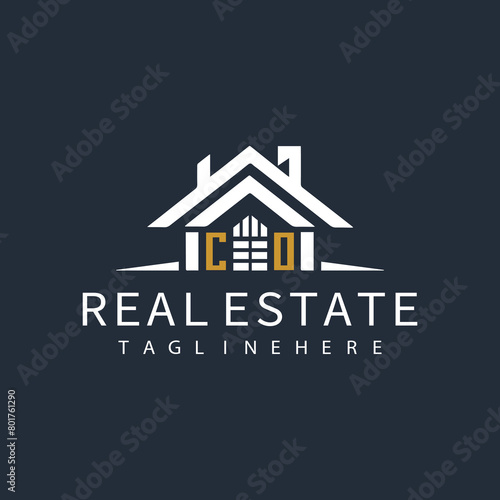 CO initial monogram logo for real estate design.