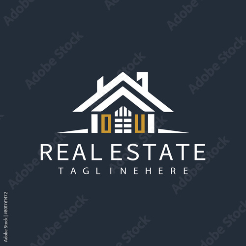 OU initial monogram logo for real estate design.