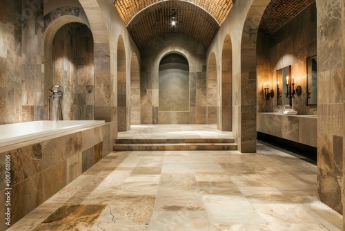 Stone Floor Tile Grey Luxury - generative ai