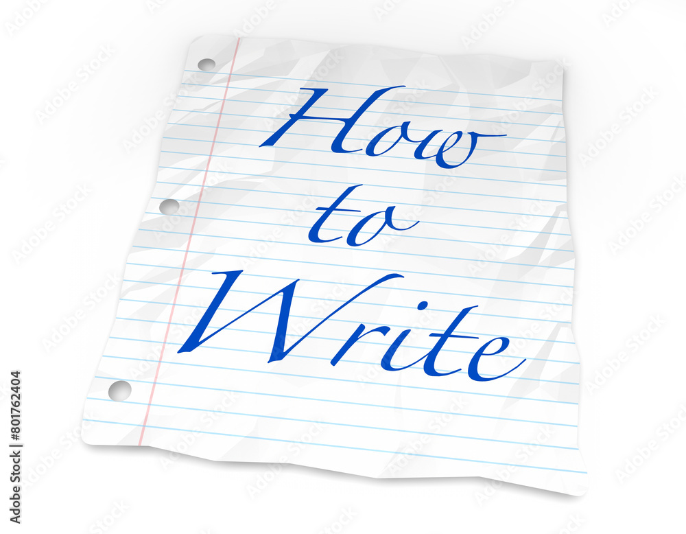 How to Write Words on Paper Advice Learn Teach Student 3d Illustration How to Write Words on Paper Advice Learn Teach Student 3d Illustration