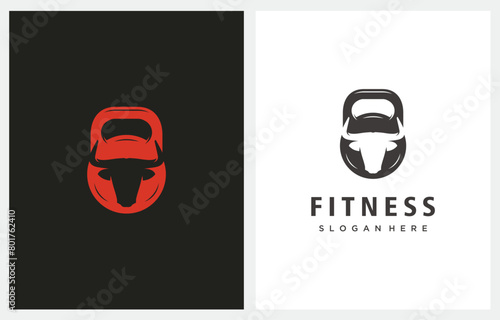 Bull Fitness Workout Gym logo vector icon