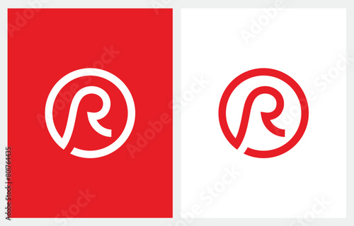 Letter R Circle symbol logo design icon vector