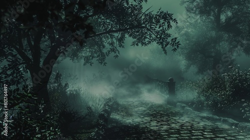 A mysterious fog that hangs low in the garden obscuring any clear view of the path ahead. As you walk through it you feel a tingling . .