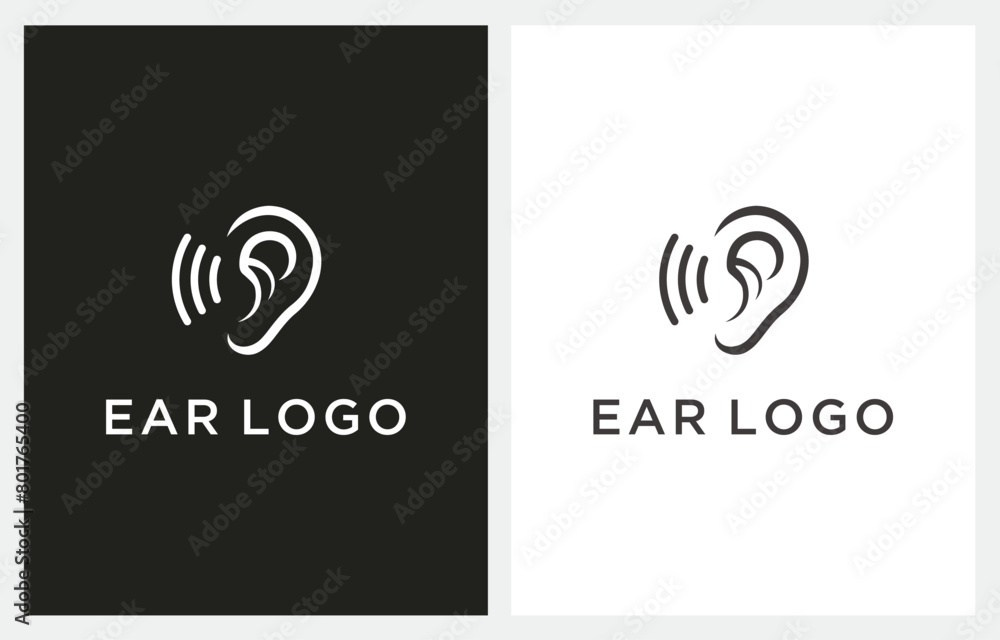 Ear Hearing Logo Design Vector Icon Ear Hearing Logo Design Vector Icon