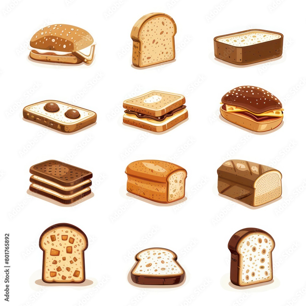 breads quality Illustration icon set breads quality Illustration icon set