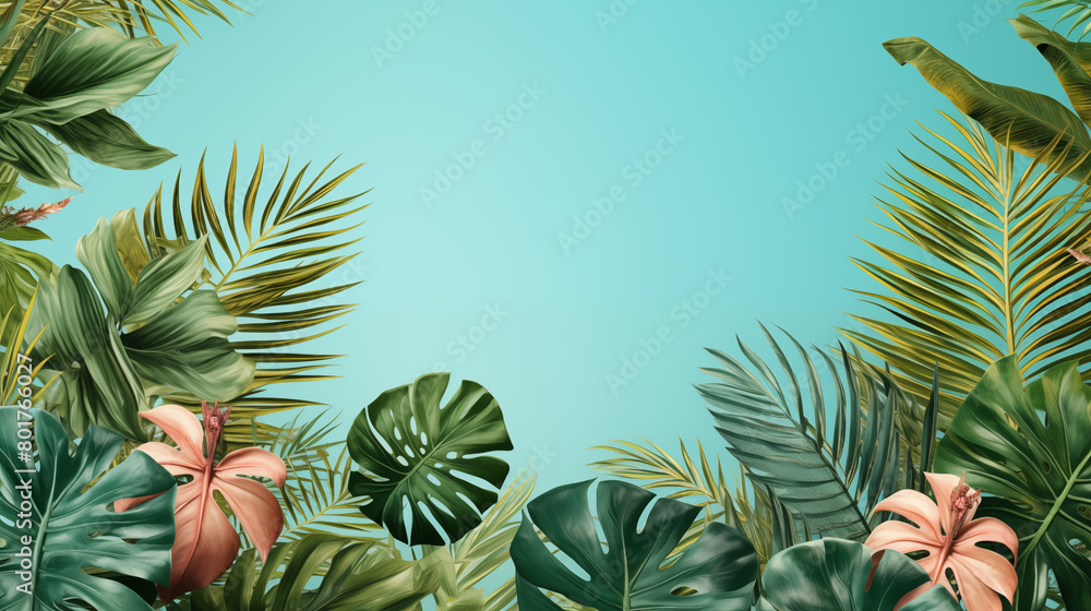 Obraz premium summer vibe with blue copy space background