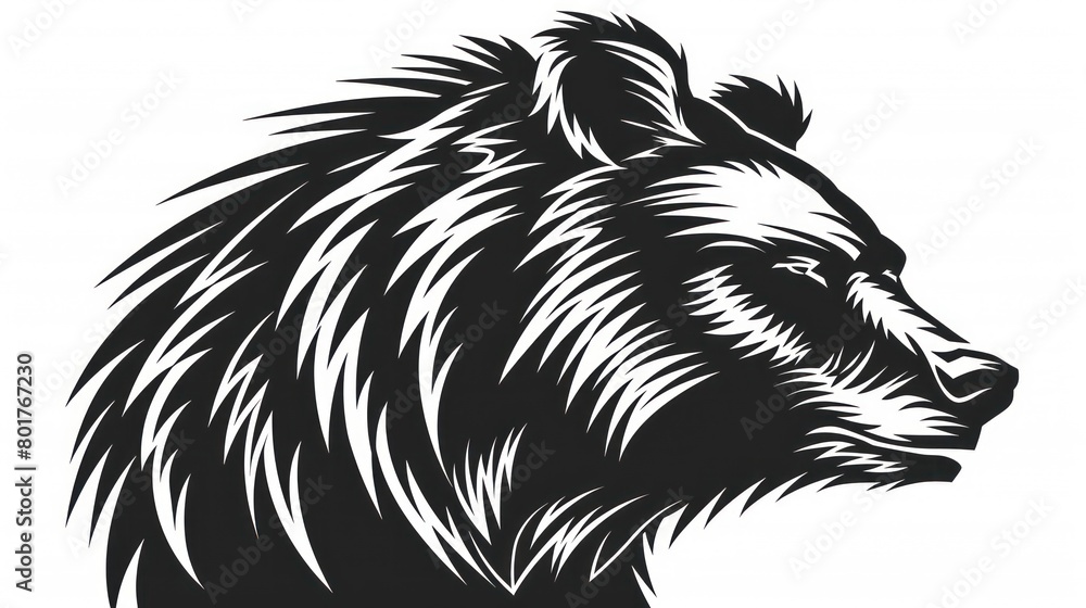 bear head, logo design, black and white, white background bear head, logo design, black and white, white background
