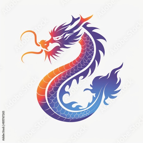 Wallpaper Mural dragon logo design, bright colors, white background Torontodigital.ca