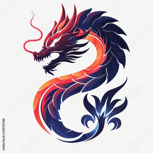 Wallpaper Mural dragon logo design, bright colors, white background Torontodigital.ca