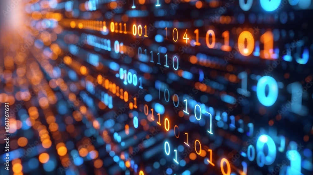 Binary code symbols are used in programming languages to represent data ...