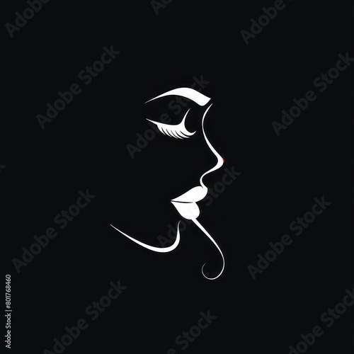 makeup artist logo for on black background