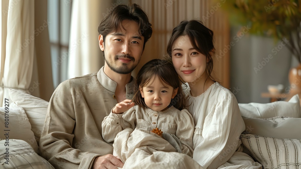 Obraz premium Minimalist Family Moment in Soft, Natural Light
