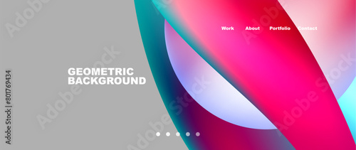 A liquid geometric background featuring a circle in the middle, inspired by automotive design. The color palette includes magenta, violet, and petal tones