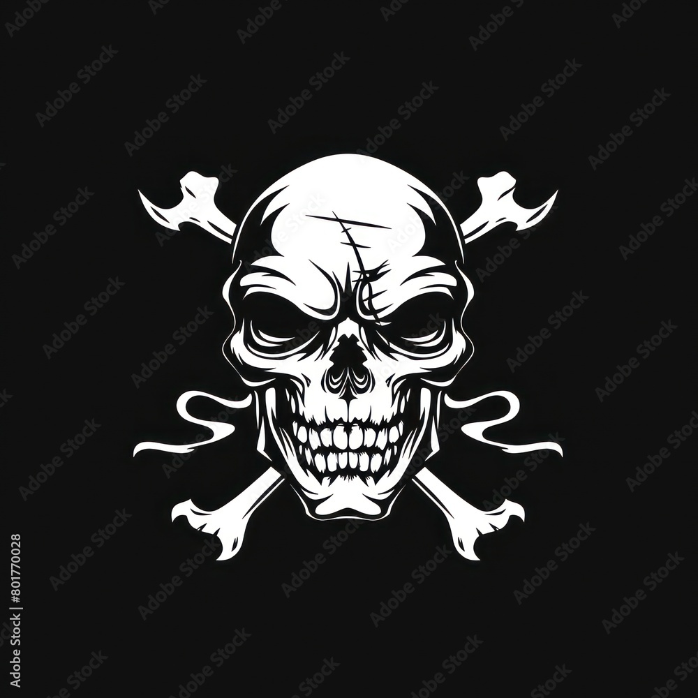 pirate skull logo symbol on black background pirate skull logo symbol on black background