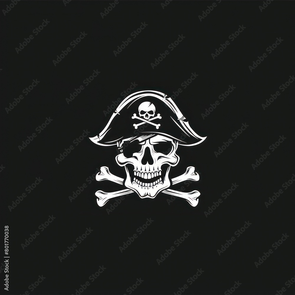 pirate skull logo symbol on black background pirate skull logo symbol on black background
