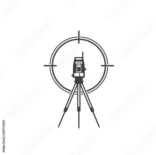 illustration of surveying camera, vector art.