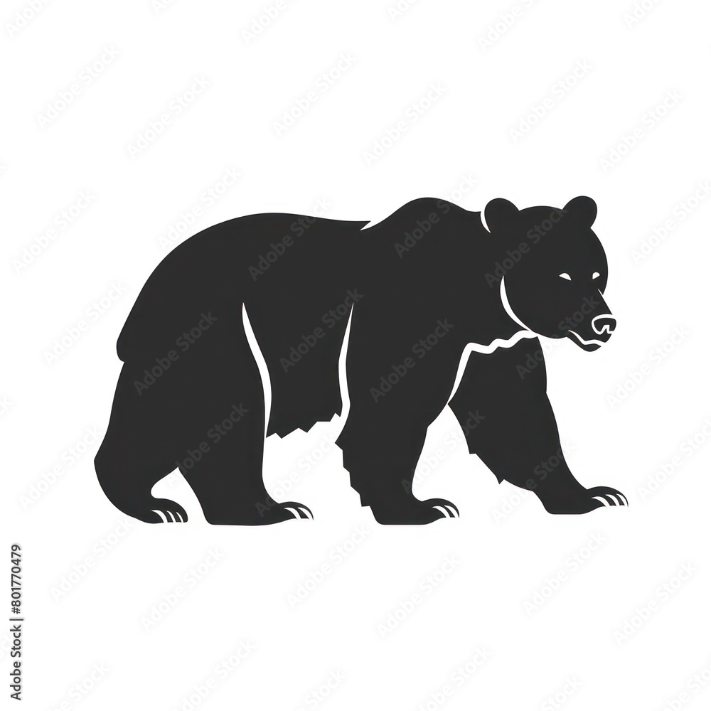 bear silhouette solid black isolated on a white background bear silhouette solid black isolated on a white background