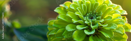 A green flower with dew drops on it © smth.design