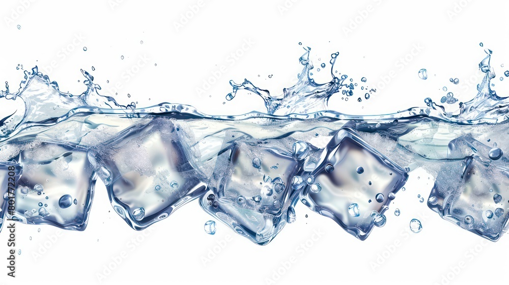 ice cubes transparency, imperfections ice, air bubbles and tiny cracks, light refraction white background ice cubes transparency, imperfections ice, air bubbles and tiny cracks, light refraction white background