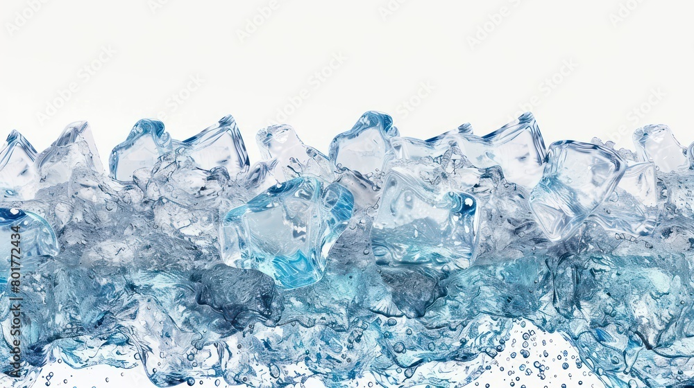 ice cubes transparency, imperfections ice, air bubbles and tiny cracks, light refraction white background ice cubes transparency, imperfections ice, air bubbles and tiny cracks, light refraction white background