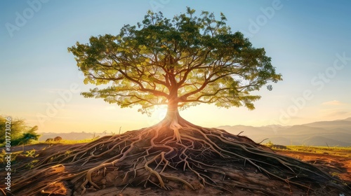 tree roots deep and wide strong and sustainable growth nature