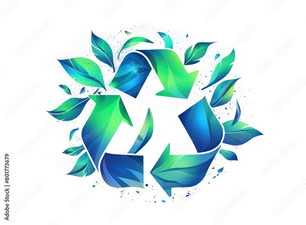 Naklejka premium waste Recycling logo, white background