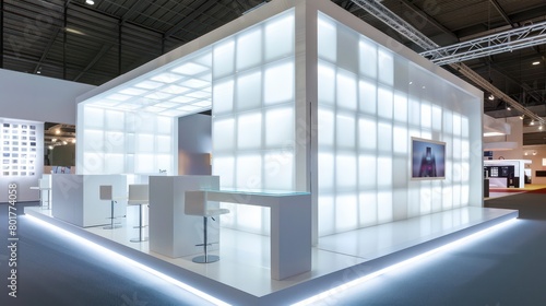 exhibition booth white led screen, white lighting