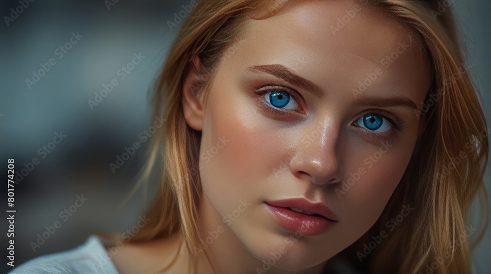 girl with blue eyes and brown hair