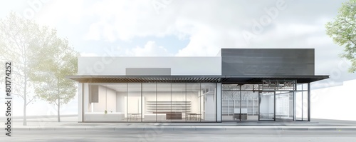  retail shop, sleek facade design architecture