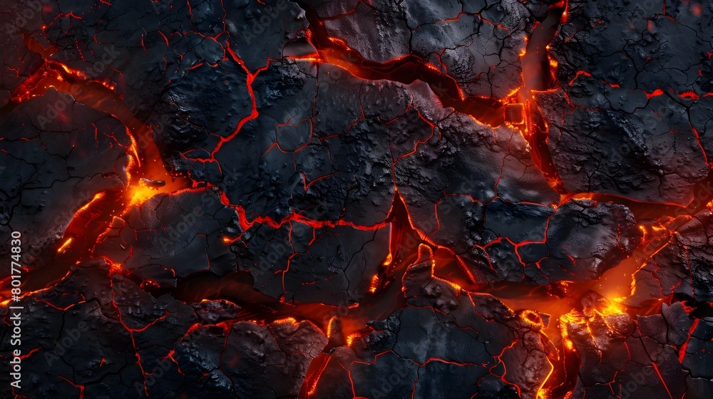 Fiery Cracks and Glowing Textures Mimicking Hot Coals Dramatic Volcanic Background for Overlays and Design Elements Fiery Cracks and Glowing Textures Mimicking Hot Coals Dramatic Volcanic Background for Overlays and Design Elements