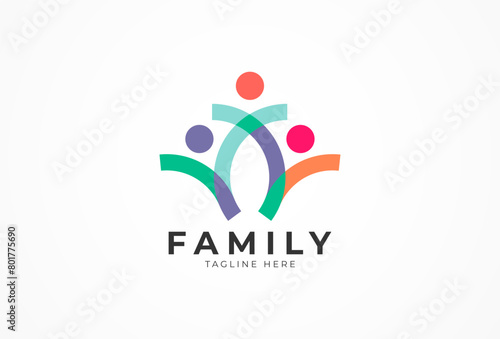 People logo design, Family Community human Logo template element, vector illustration