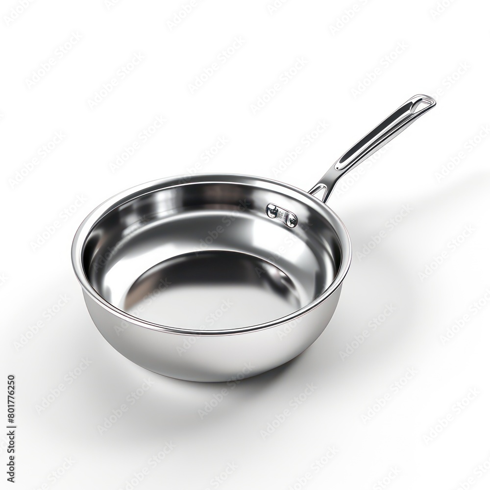 stainless steel cooking pan at white background stainless steel cooking pan at white background