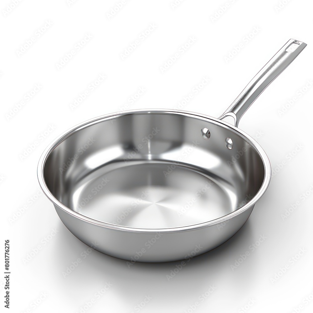 stainless steel cooking pan at white background stainless steel cooking pan at white background