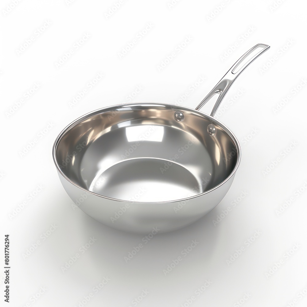 stainless steel cooking pan at white background stainless steel cooking pan at white background