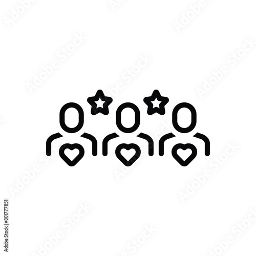 Black line icon for customers 