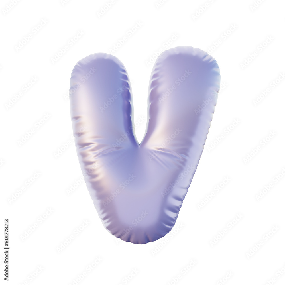 3d rendered illustration Alphabet V with purple color 3d rendered illustration Alphabet V with purple color
