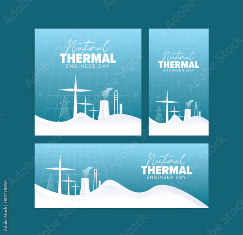 National thermal engineer day social media post. Holiday concept. Template for background, banner, card, poster design. Eps vector illustration.
