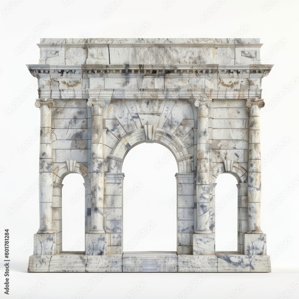 Fototapeta premium marble aqueduct on a white background